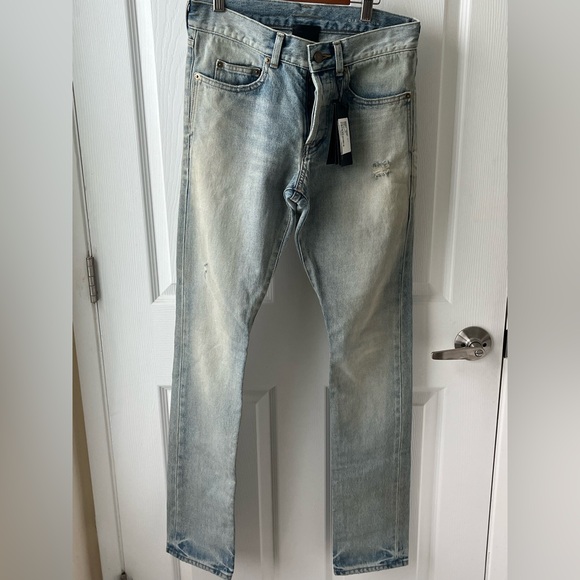 Saint Laurent Slim Fit Jeans — Light Fall Blue (Size 27, BNWT) - Picture 1 of 9